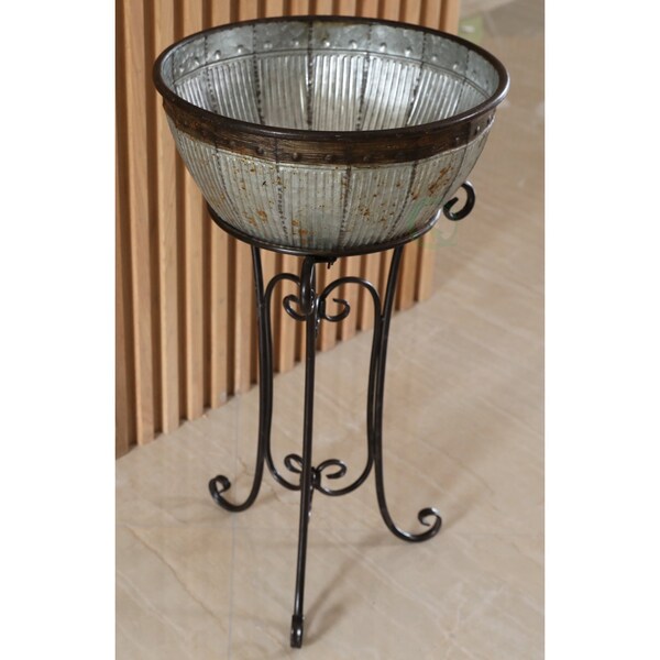 Galvanized Metal Beverage Cooler Tub With Stand